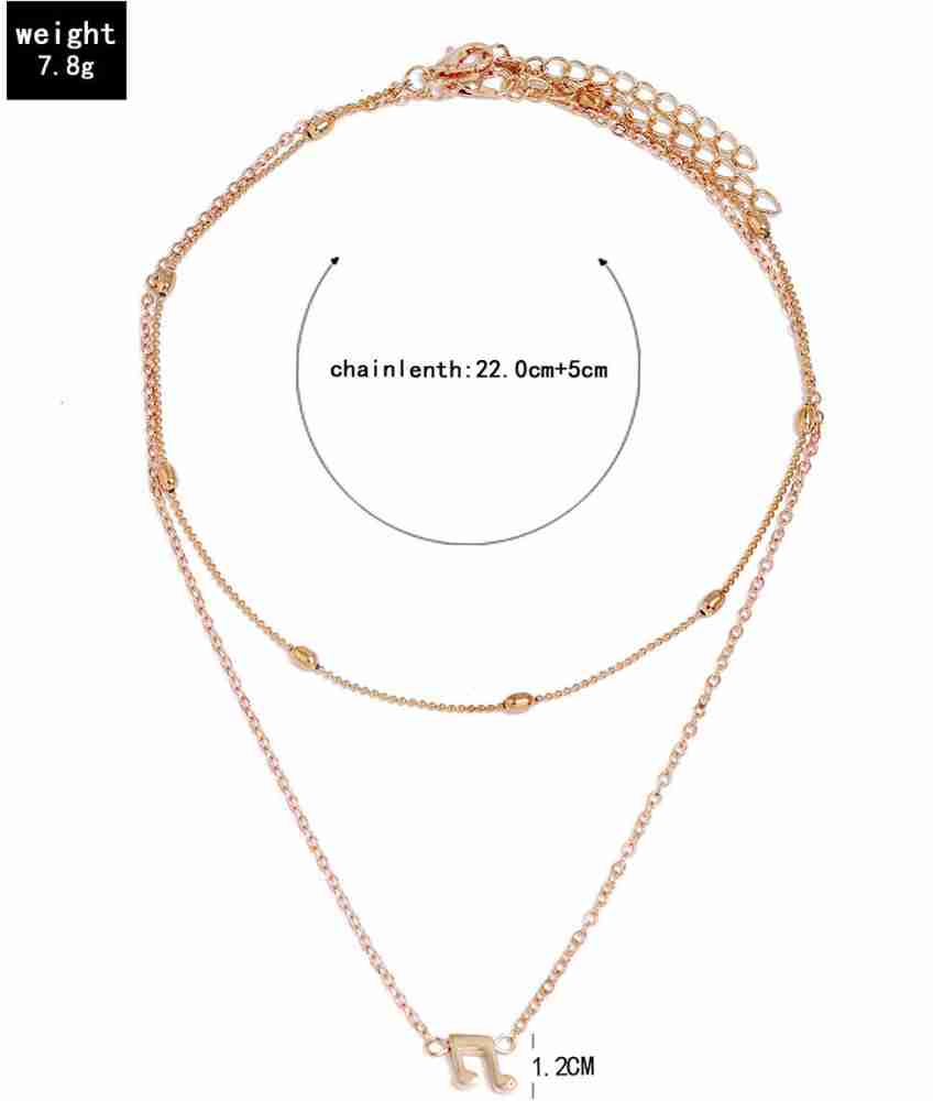 ARZONAI Simple Double Layer Clavicle Necklace Beating Note Pendant Lady Necklace  1Pc Metal Chain Price in India - Buy ARZONAI Simple Double Layer Clavicle  Necklace Beating Note Pendant Lady Necklace 1Pc Metal