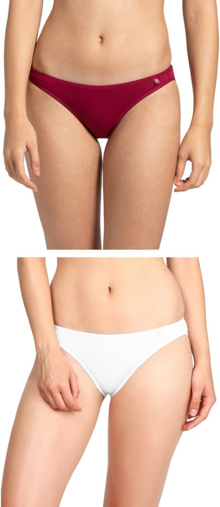 JOCKEY Women Bikini White, Maroon Panty - Buy JOCKEY Women Bikini White,  Maroon Panty Online at Best Prices in India