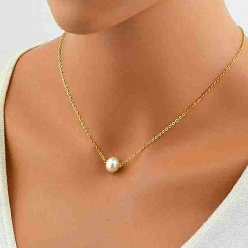 Jewel WORLD White moti pendant locket necklace chain for girls women Gold plated Beads Alloy Pendant Price in India Buy Jewel WORLD White moti pendant locket necklace chain for girls