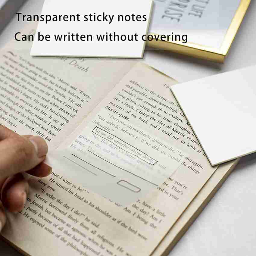 Transparent Sticky Notes, 3x3, 200 Sheets, Pastel Colors, See