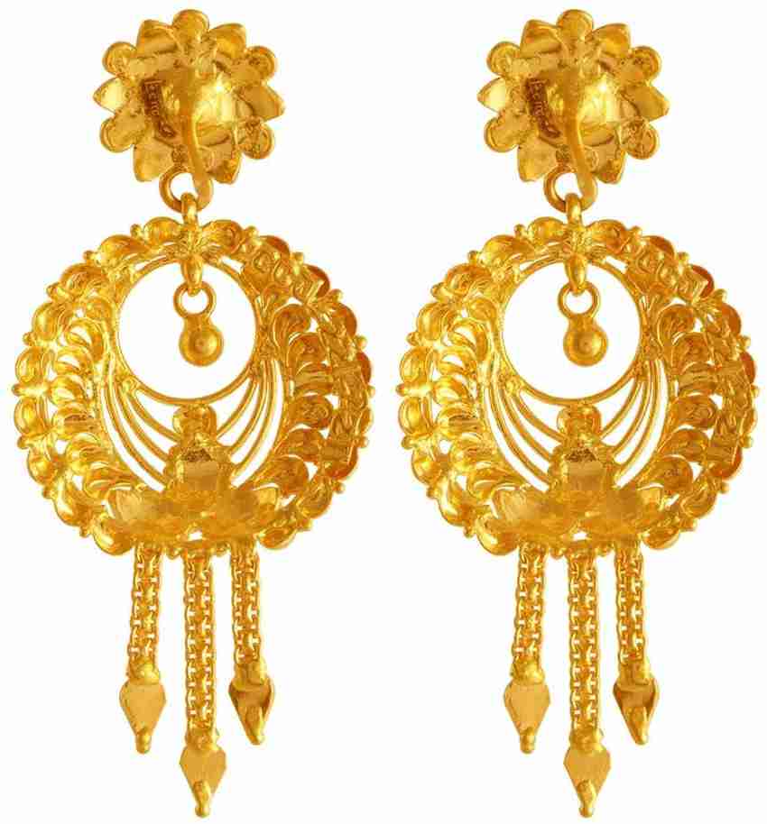 PC Chandra Jewellers Traditional Floral Style Yellow Gold 22kt Drop Earring Price in India Buy PC Chandra Jewellers Traditional Floral Style Yellow Gold 22kt Drop Earring online at Flipkart