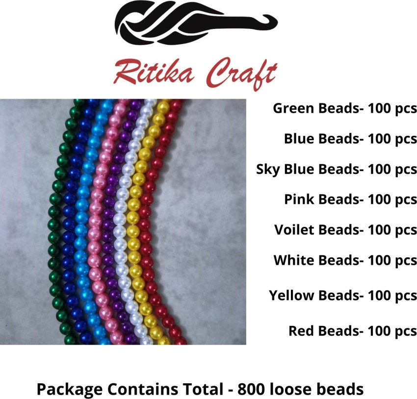 Atifa 6MM Multicolor pearl beads for craft and jewellery making