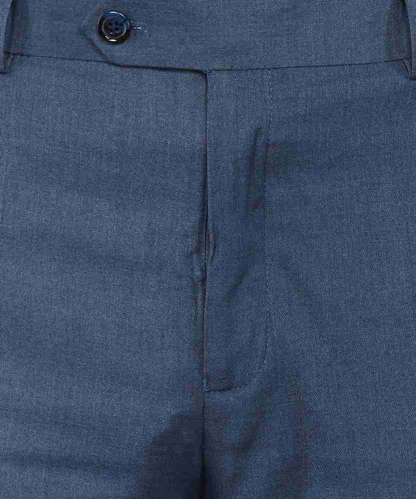 Buy Raymond Slim Fit Men Dark Blue Trousers Online at Best Prices