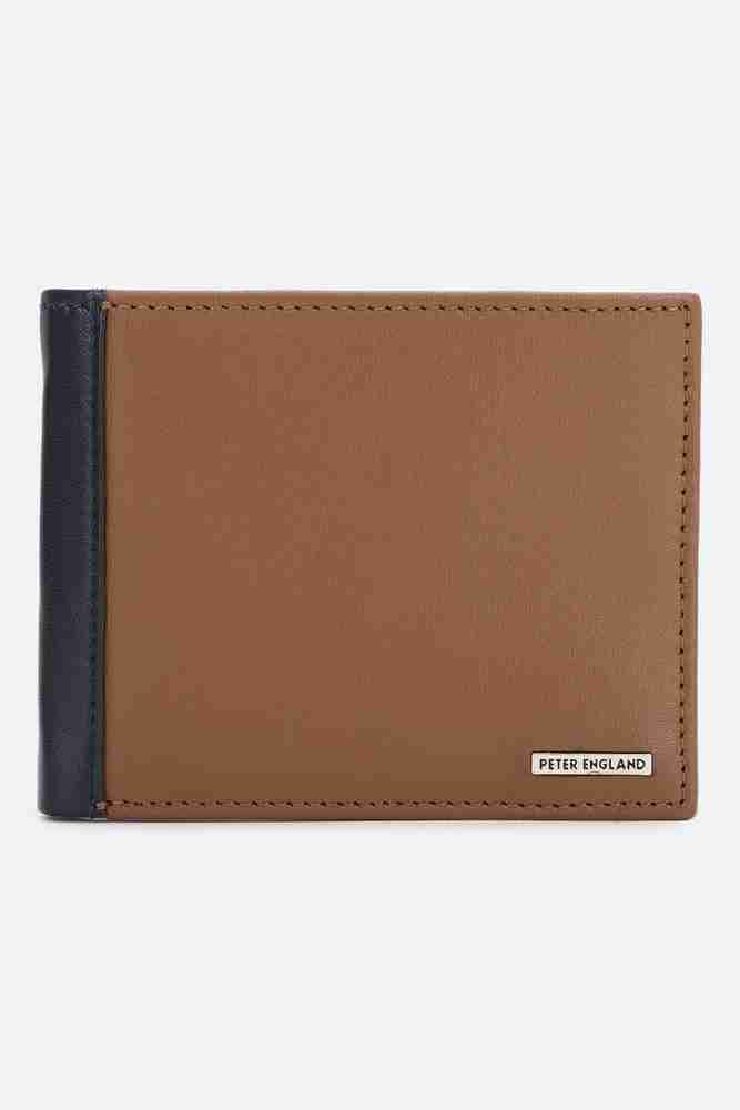 PETER ENGLAND Men Brown Genuine Leather Wallet Navy Price in