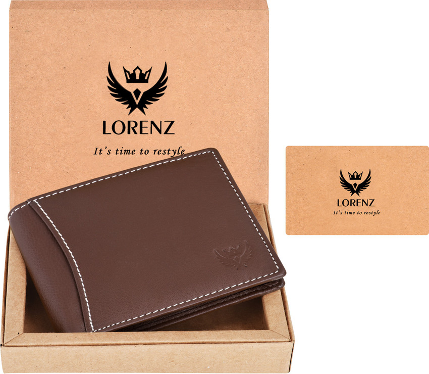 LORENZ Men Casual Brown Genuine Leather Wallet Brown Price in India Flipkart