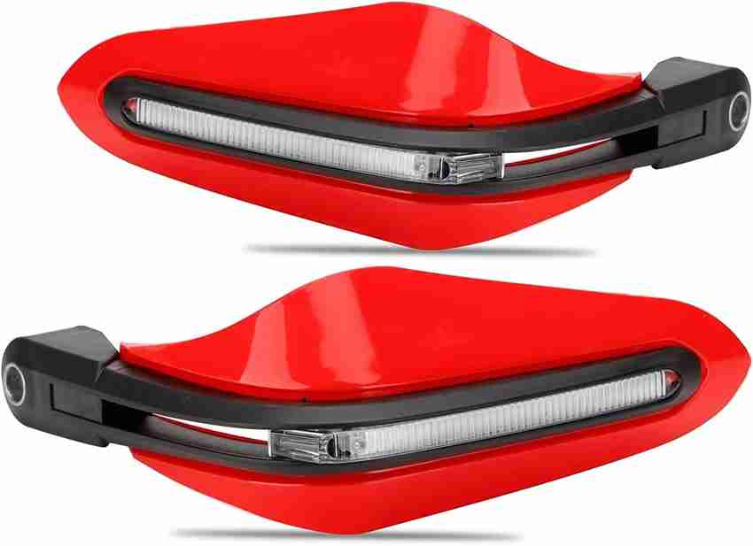 OBEROI S TRADERS Bike Brake Clutch Lever Guard Wind Deflector With DRL LED Light Red Handlebar Hand Guard Price in India Buy OBEROI S TRADERS Bike Brake Clutch Lever Guard Wind