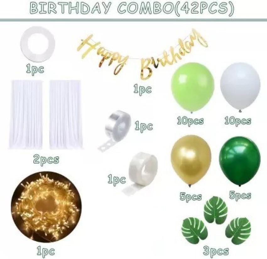 Pastel Rainbow Multi Color Birthday Decorations Kit with White net and  Fairy Light, Cabana Theme,Canopy