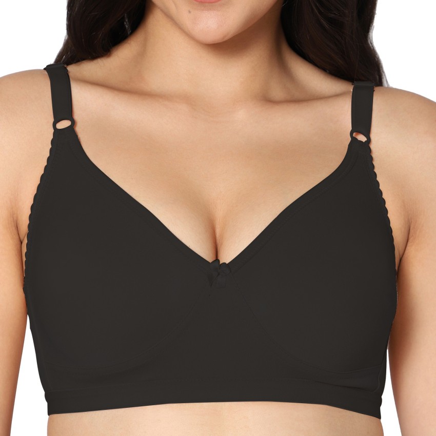 Buy BODYCARE Women Solid Non Padded Regular Bra(Pack of 2)_32 Black at