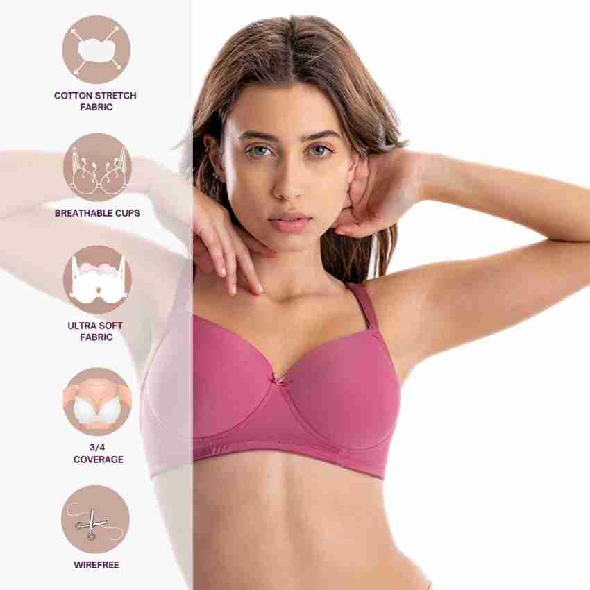 Buy Aavow Women Blue Cotton Blend T-Shirt Lightly Padded Bra (40C) Online  at Best Prices in India - JioMart.