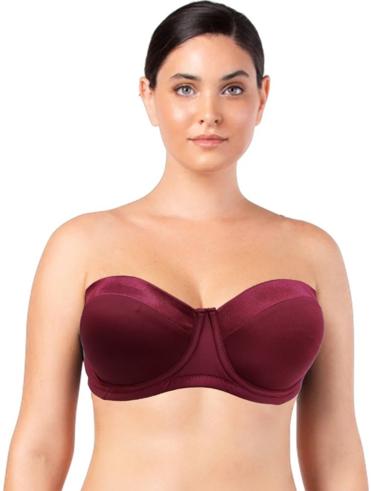 BENCOMM Bridal Strapless Padded Underwire D-Cup Bra For Women