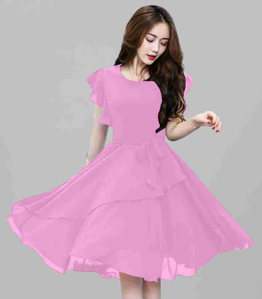 Plain pink hot sale dress