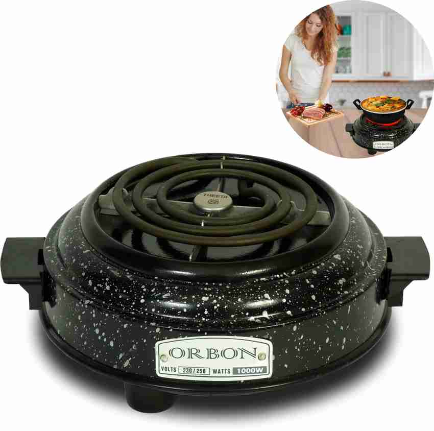 Orbon 1000 Watt Round Marble Black Electric G Coil Hot Plate Stove |  Induction Cooktop Electric Cooking Heater Price in India - Buy Orbon 1000  Watt Round Marble Black Electric G Coil