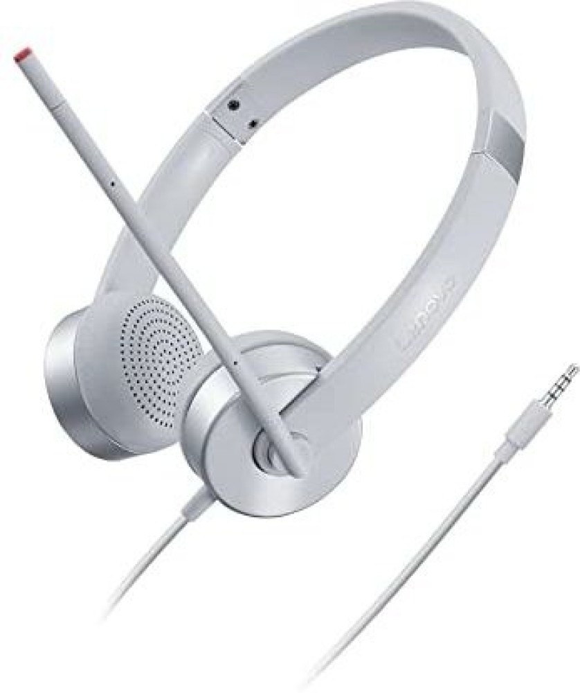 Lenovo 100 Wired On Ear Headphones with Mic Wired Headset Price in