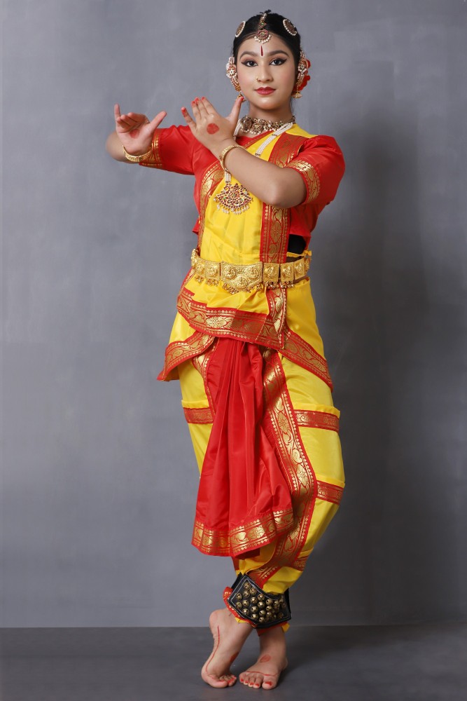 Red Indian Classical Dance Bharatanatyam Dress, 56% OFF