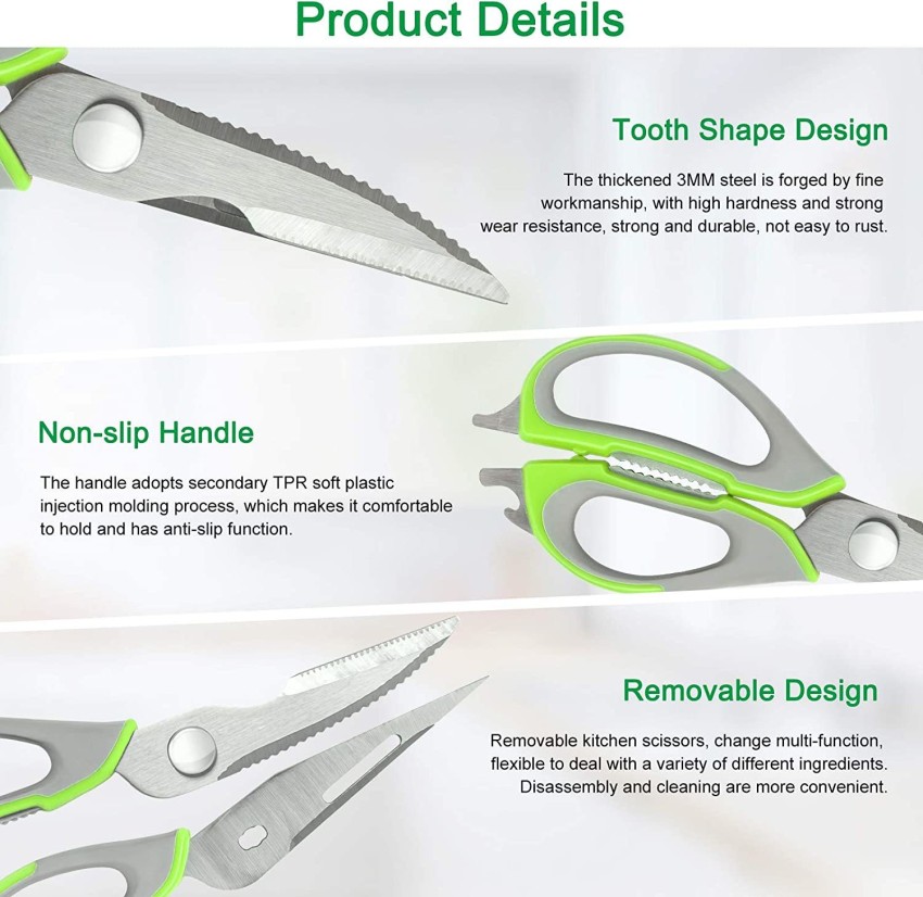 1pc Multifunctional Kitchen Shears, Heavy Duty Stainless Steel Kitchen  Scissors, Ultra Sharp Durable Detachable Garden Shears, Professional Kitchen  Tools For Poultry, Meat, Fish, Vegetables, Herbs, Chicken Bone