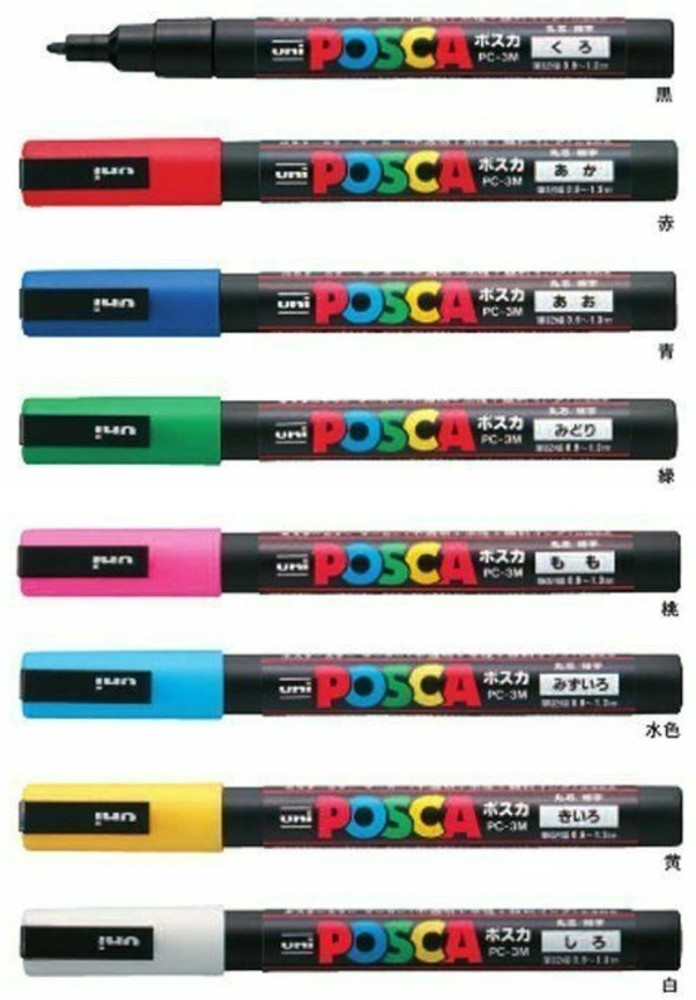 POSCA Fine PC-3M Art Paint Marker Pens Drawing Poster Coloring Markers All  Colours Metal Fabric Paper Terracotta Stone Glass -  Israel