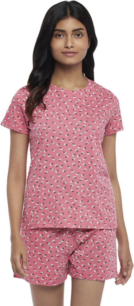 Dreamz by Pantaloons Women Floral Print Red Night Suit Set Price