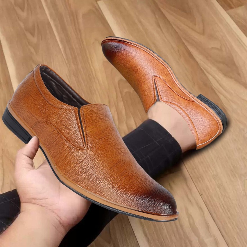 Formal leather sales shoes without laces