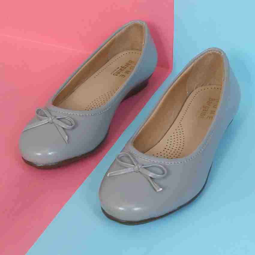Home Bargains Bellies Jutti Ballet Flat with TRP Sole Blue Shoe