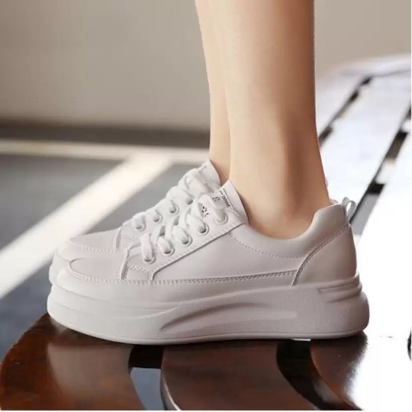 Layasa Casual White Shoes For Girls And Sneakers For Women