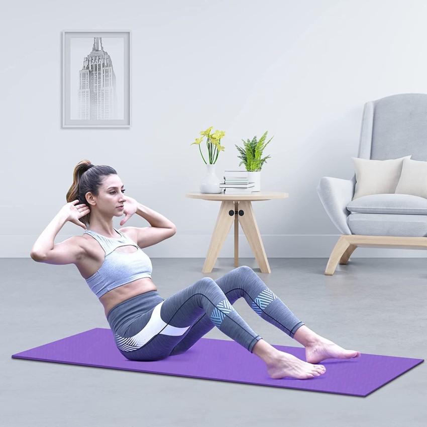 Exercise Yoga Mat Yoga Pad Anti Tear Exercise Mat Thick Non Slip Men Women  with Carrying Strap for Indoor Home Gym Outdoor Workout Training