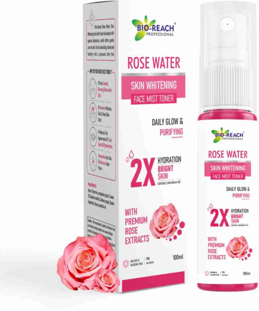 BIO REACH ROSE SKIN WHITENING FACE MIST TONER l PACK OF 2 l DAILY