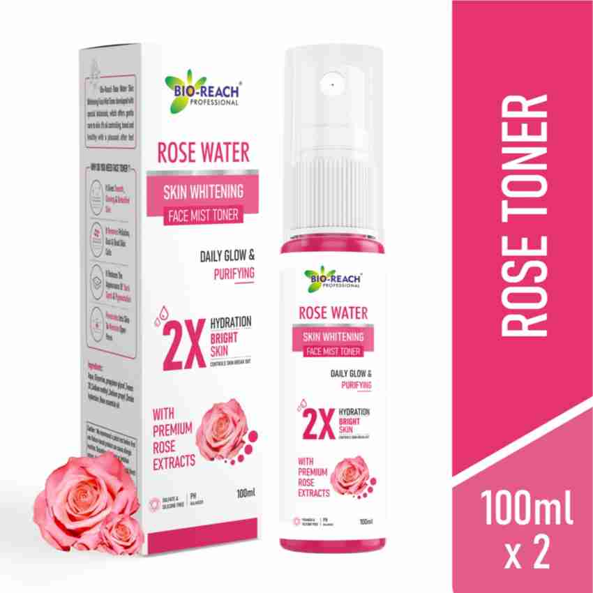 BIO REACH ROSE SKIN WHITENING FACE MIST TONER l PACK OF 2 l DAILY