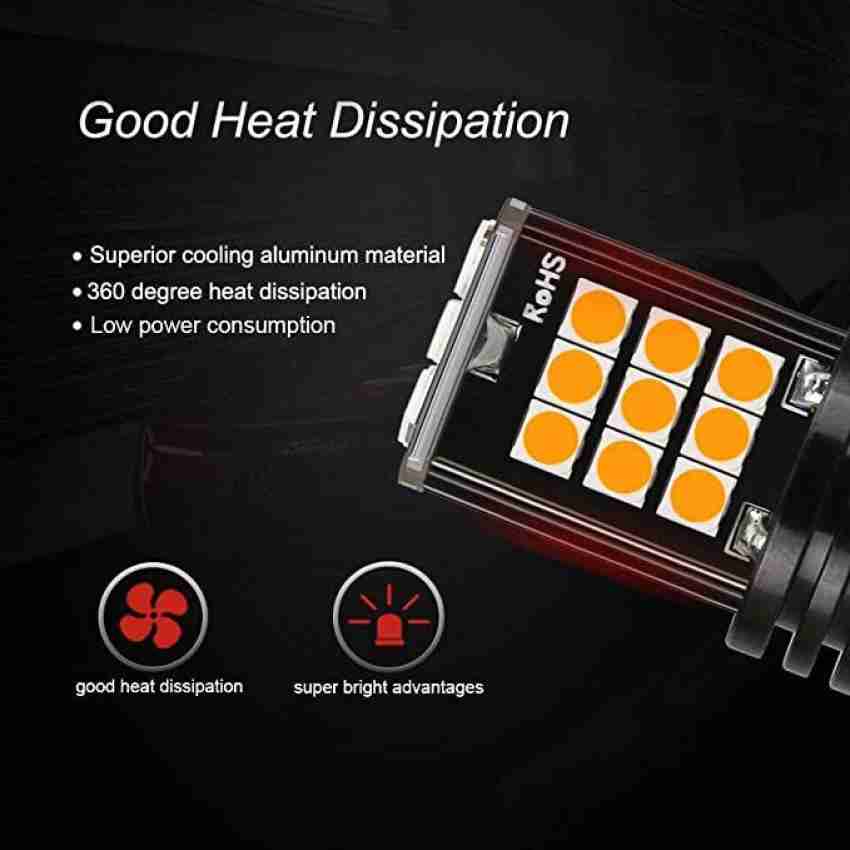 Automaze 1156 BA15S 180 Degree P21W Led Turn Signal Bulb, Front Rear Backup  Light, Amber Indicator Light Car, Motorbike LED (12 V, 6 W) Price in India  - Buy Automaze 1156 BA15S