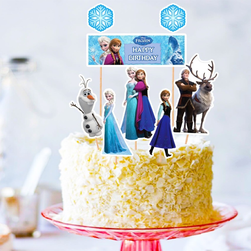 Zyozi Frozen theme Party Supplies, Frozen Birthday Party Decorations for  Girls with Happy Birthday Banner Cake