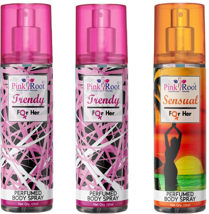 PINKROOT Trendy Sensual Perfumed Body Spray for Women Pack of 3