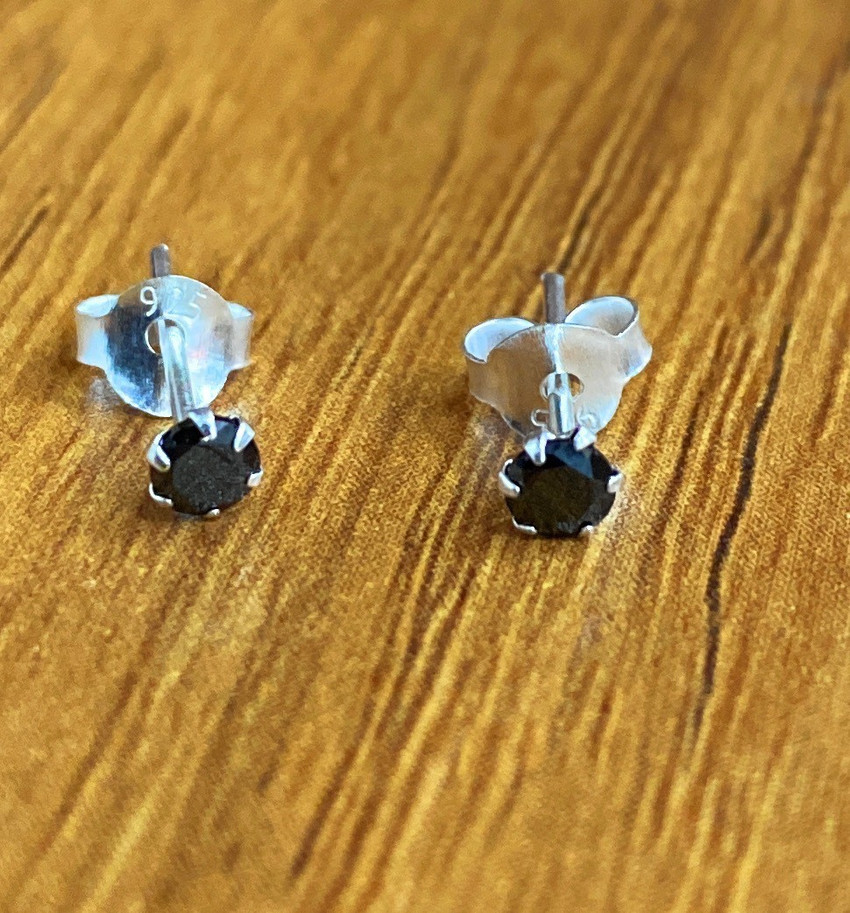 Mango shaped black silver stud earring  Trendy Silver Earrings  Earrings  Jewellery  FOLKWAYS