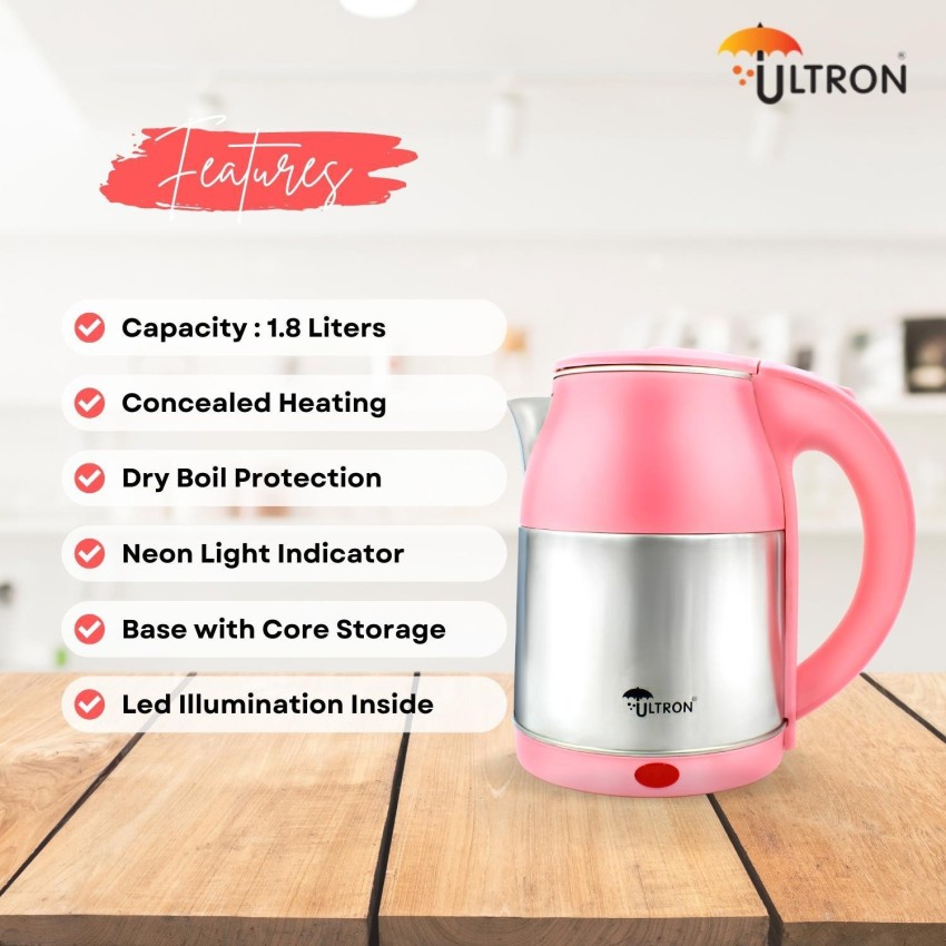 Prestige PKPC 1.5 Ltr Electric Kettle 1500-Watt (Pink)- Free Shipping