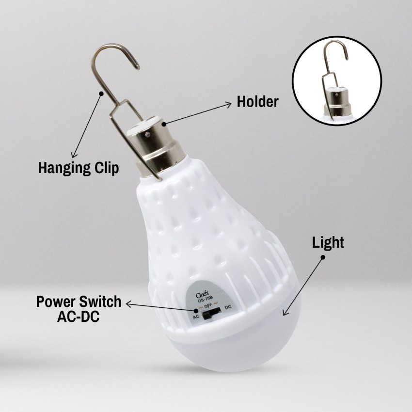 Charging Waterproof LED Rechargeable Inverter Bulb with 2000