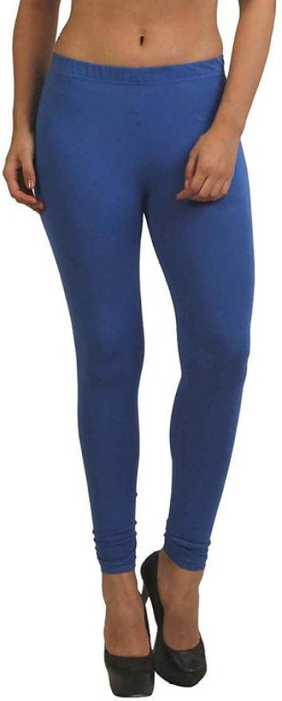 Shop Royal Blue Solid Knee Length Leggings Womens In India – VILAN