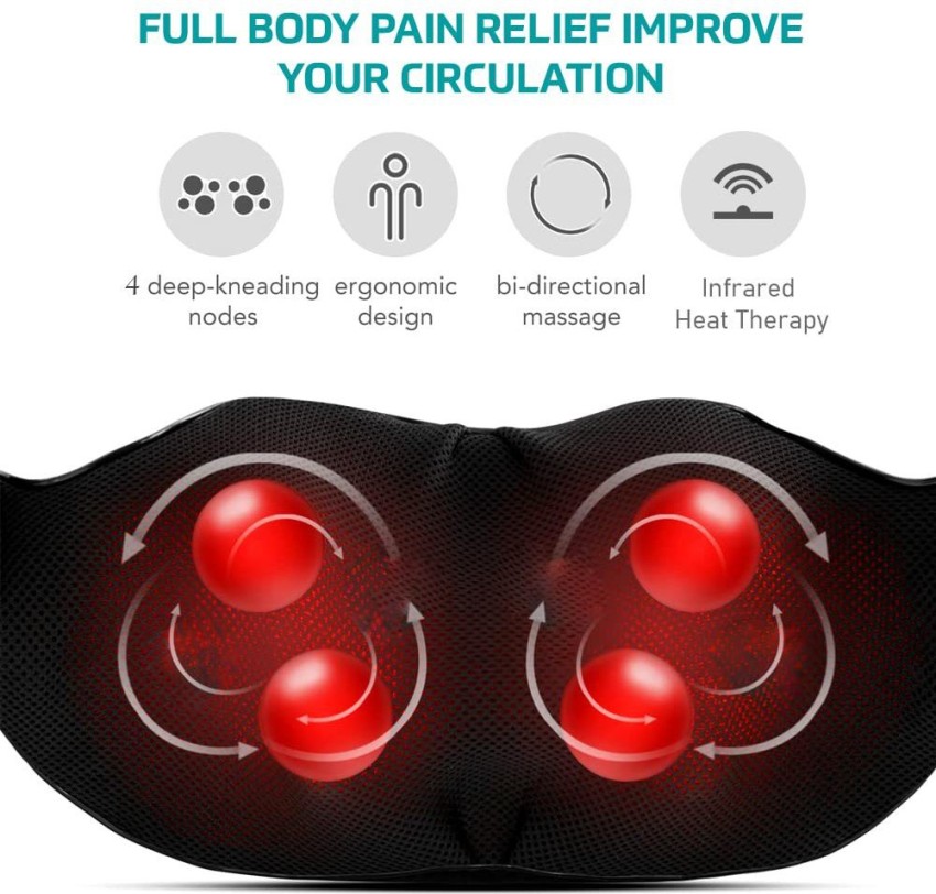  Nekteck Shiatsu Neck & Back Massager with Heat, Deep Tissue  Kneading Massage Chair Pad for Back, Waist, Thighs Pain Relief, Electric  Massage Seat Cushion for Home & Office Use : Health