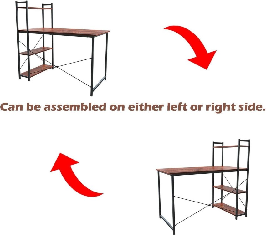 Flipkart Perfect Homes Computer Desk with 4 Tiers Storage Shelves for Home  Office Bedroom Solid Wood Study Table Price in India - Buy Flipkart Perfect  Homes Computer Desk with 4 Tiers Storage