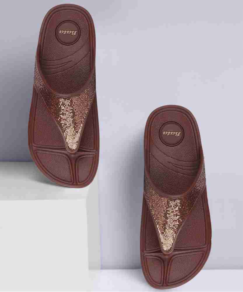 BATA womens Palm Brown Slipper - 7 UK (6714305) : : Fashion