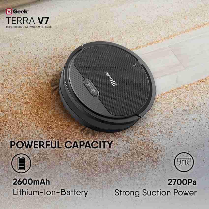 Geek Terra V7 Wet Dry Robotic Floor Cleaner with 2 in 1 Mopping