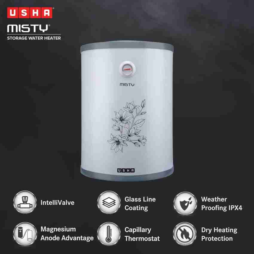 USHA 50 L Storage Water Geyser (misty 50L, GREY MAGNOLIA) Price in India -  Buy USHA 50 L Storage Water Geyser (misty 50L, GREY MAGNOLIA) online at  Flipkart.com