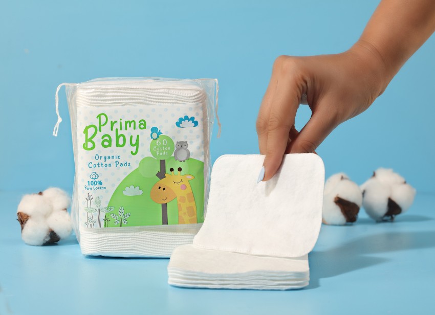 Prima Baby Cotton Pads Soft and Gentle Chemical-free Cotton - 60
