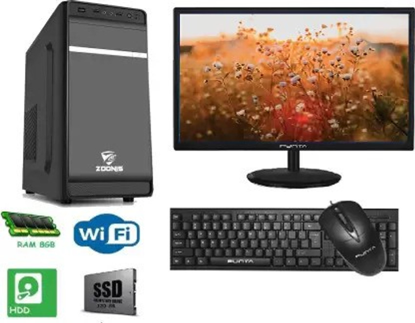 ZOONIS Gaming Pc With 16GB DDR3 Ram/ DDR-5 4GB Graphics Card Core i7 (4th  Gen) (16 GB DDR4/512 GB SSD/Windows 10 Pro/4 GB/22 Inch Screen/Alain Free  Fire Gaming Pc) with MS Office - ZOONIS 