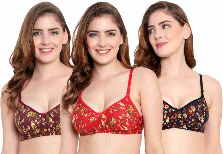 Buy Piylu Womens Padded Non Wired Bra Combo (30) Multicolour at