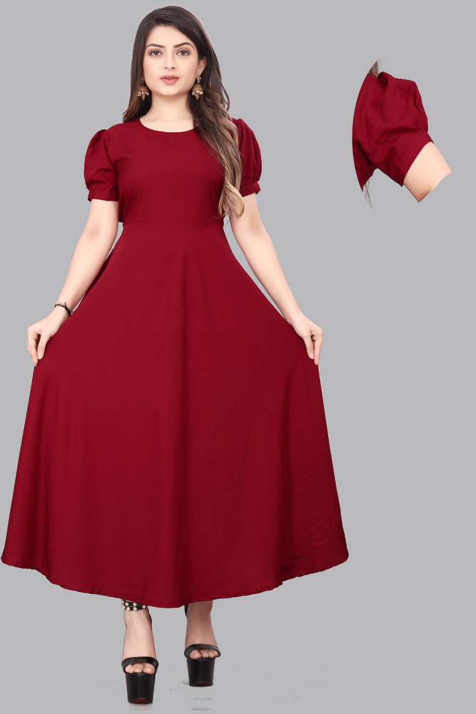 Maroon ladies dress deals