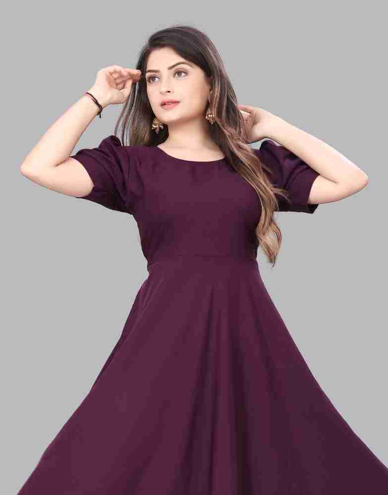 Glolick Women A line Maroon Dress Buy Glolick Women A line Maroon Dress Online at Best Prices in India Flipkart
