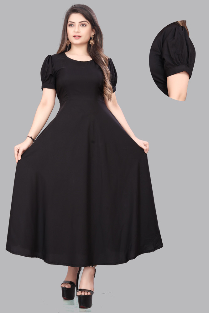 Girls long discount black dresses