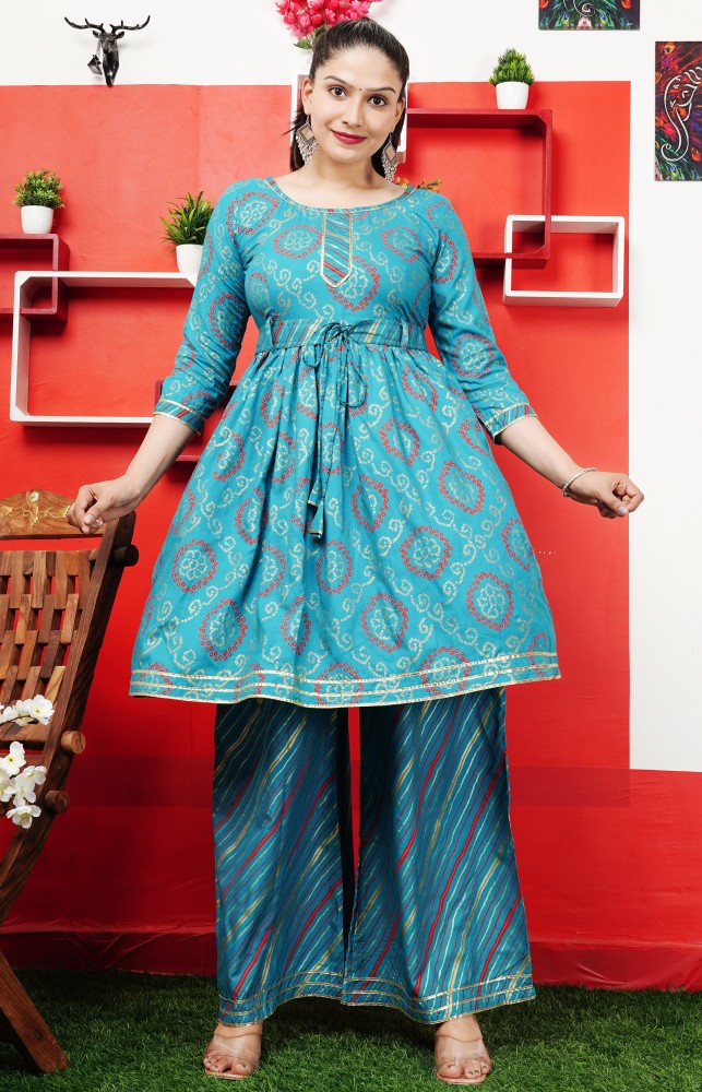 Palazzo with frock kurti best sale