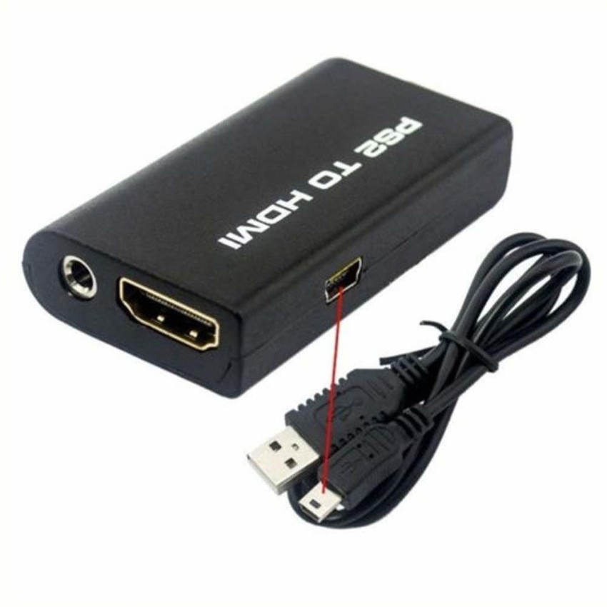 Video AV Adapter for Sony Playstation 2 PS2 to HDMI Converter w/ 3.5mm  Audio Output, for HDTV HDMI Monitor 