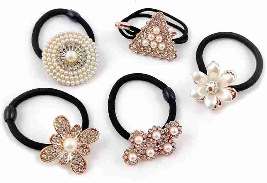Myra Collection Pack of 5 Pearl Beautiful Silver Stone Black