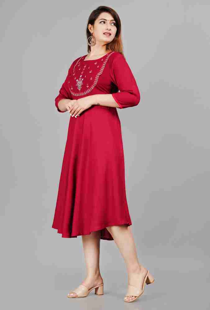 Maroon kurti outlet flipkart