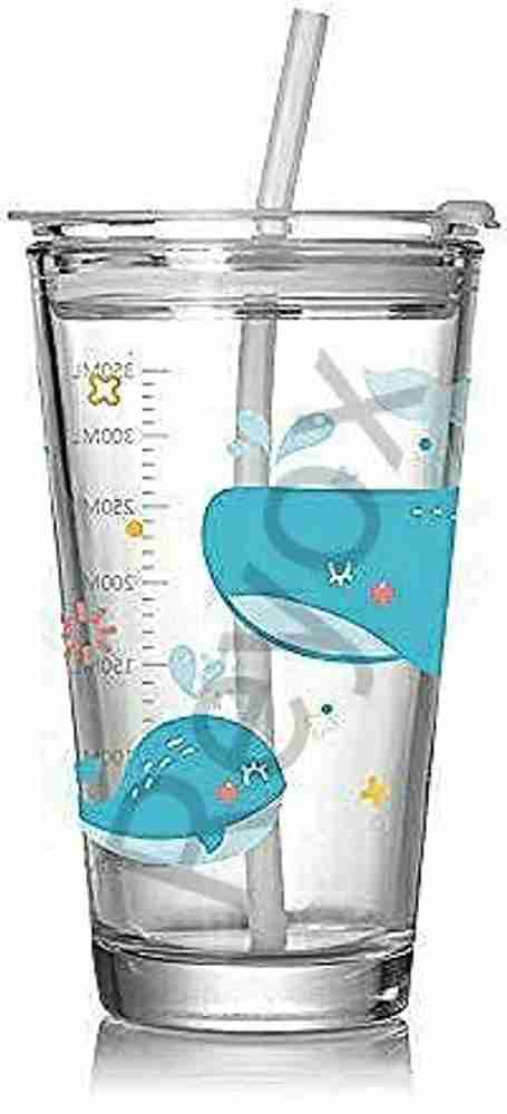 voltama 470ml Heat Resistant Glass Cup Sipper Transparent Tumbler 
